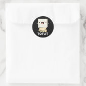 Tofut Funny Tofu Pun Dark BG Ronde Sticker (Tas)