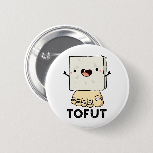 Tofut Funny Tofu Pun Ronde Button 5,7 Cm (Voorkant /achterkant)