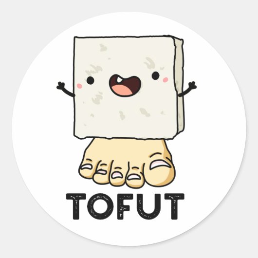 Tofut Funny Tofu Pun Ronde Sticker (Voorkant)
