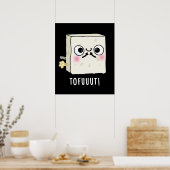 Tofuut Funny Farting Tofu Pun Dark BG Poster (Keuken)