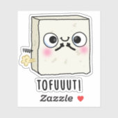 Tofuut Funny Farting Tofu Pun Sticker (Vel)