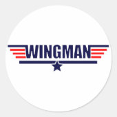 Tog Pistool Wingman Ronde Sticker (Voorkant)