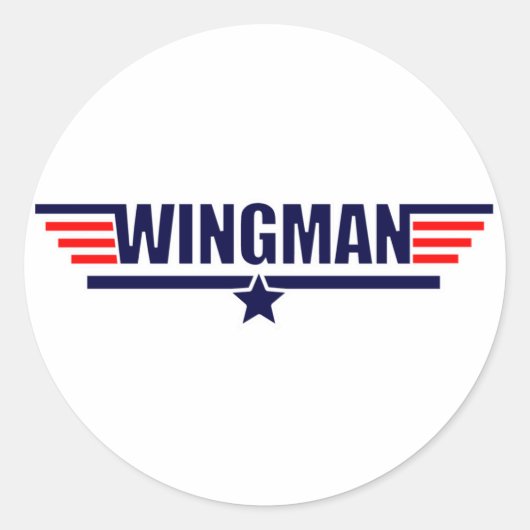 Tog Pistool Wingman Ronde Sticker (Voorkant)