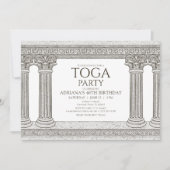 Toga Birthday Party nodigt uit tot stenen kolommen Kaart (Voorkant)