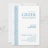 Toga-feest in het blauw met Griekse stenelementen Kaart (Voorkant)