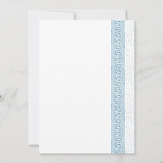 Toga-feest in het blauw met Griekse stenelementen Kaart (Achterkant)