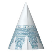 Toga-feest met blauwe meander motief en zuilen feesthoedjes (Achterkant)