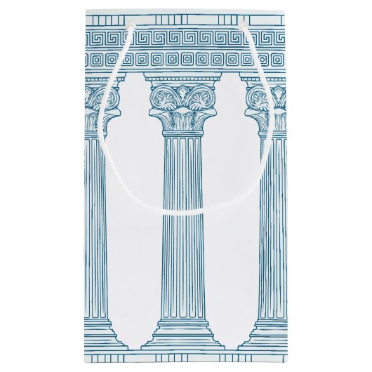 Toga feest met Griekse meander patroon en kolommen Klein Cadeauzakje (Achterkant)