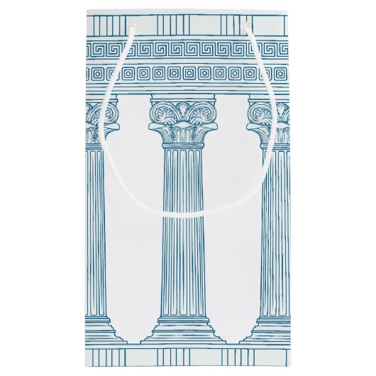 Toga feest met Griekse meander patroon en kolommen Klein Cadeauzakje (Achterkant)