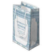 Toga feest met Griekse meander patroon en kolommen Klein Cadeauzakje (Voorkant Gekanteld)