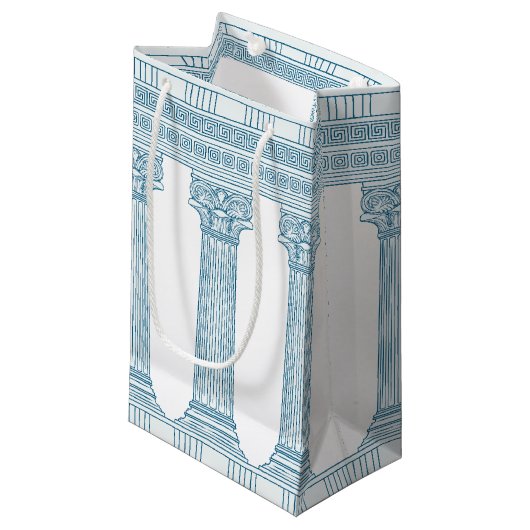 Toga-feest met Griekse meanderpatroon en zuilen  Klein Cadeauzakje (Voorkant Gekanteld)