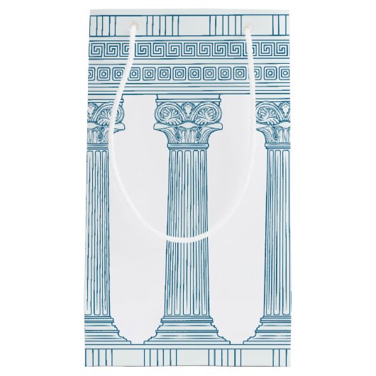 Toga-feest met Griekse meanderpatroon en zuilen  Klein Cadeauzakje (Voorkant)