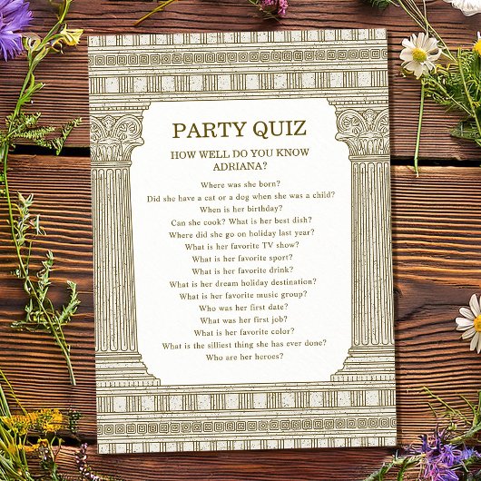 Toga Feest Quiz Kaart