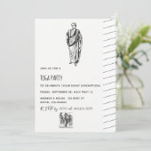 Toga Feest Thema Uitnodiging (Staand voorkant)