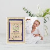 Toga Party Ancient Roman Birthday Ivy Scroll Foto Kaart (Staand voorkant)