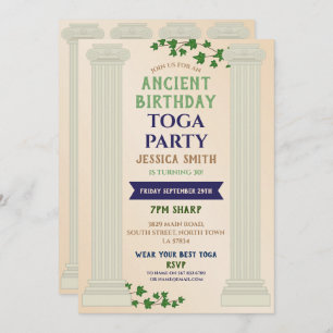 Toga Party Birthday Roman Ivy Scroll Ancient Kaart