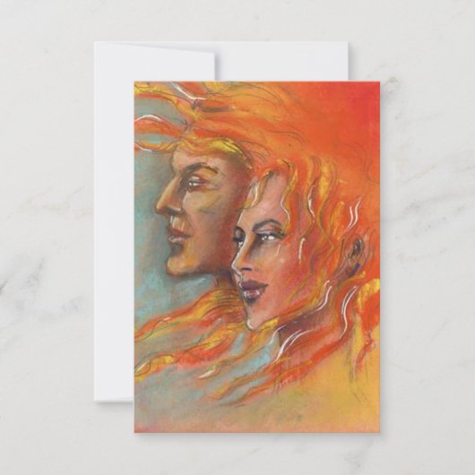 Toga Party Invitation Firey Greek God Goddess Kaart (Voorkant)