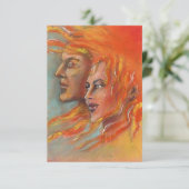 Toga Party Invitation Firey Greek God Goddess Kaart (Staand voorkant)