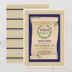Toga Party Oude Romeinse Verjaardag Ivy Scroll Kaart