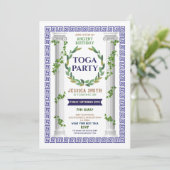 Toga Party Verjaardag Ivy Scroll Oude Romeinse fot Kaart (Staand voorkant)