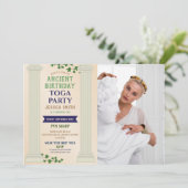 Toga Party Verjaardag Romeinse Ivy Scroll Oude fot Kaart (Staand voorkant)