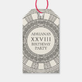 Toga themafeest met Grieks sleutelpatroon Cadeaulabel (Voorkant)