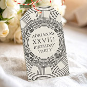 Toga themafeest met Grieks sleutelpatroon Cadeaulabel