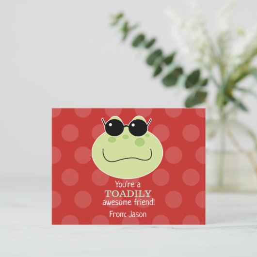 Togelijkmatige Geweldige Cute Toad Valentijnsdag Briefkaart (Staand voorkant)