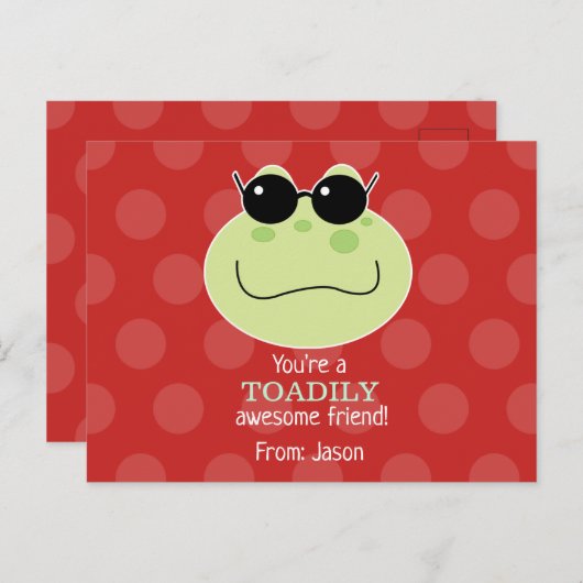 Togelijkmatige Geweldige Cute Toad Valentijnsdag Briefkaart (Voorkant / Achterkant)