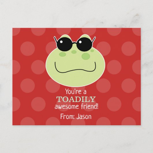 Togelijkmatige Geweldige Cute Toad Valentijnsdag Briefkaart (Voorkant)