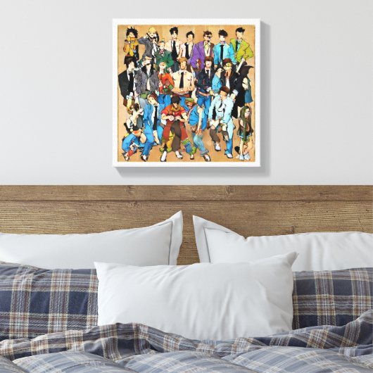 Together and mixed. canvas afdruk (Insitu (Slaapkamer))