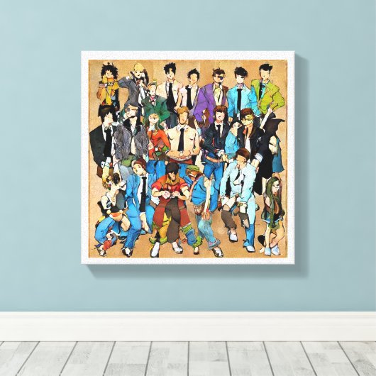 Together and mixed. canvas afdruk (Insitu (Houten vloer))