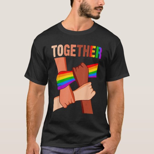 Together Black Melanin Pride LGBT Gay Pride Suppor T-shirt (Voorkant)