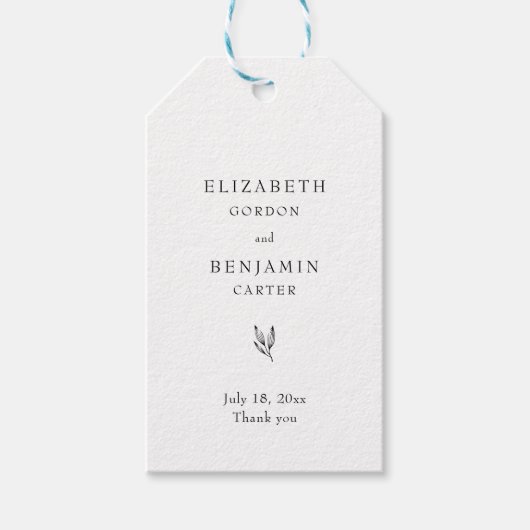 Together Elegant Minimalist Weddenschap Hartelijk  Cadeaulabel (Voorkant)