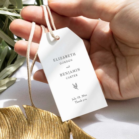 Together Elegant Minimalist Weddenschap Hartelijk Cadeaulabel