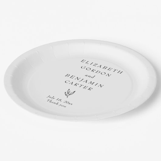 Together Elegant Minimalist Weddenschap Hartelijk  Papieren Bordje (Gekanteld)