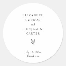 Together Elegant Minimalist Weddenschap Hartelijk  Ronde Sticker