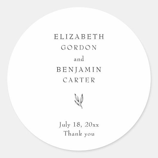 Together Elegant Minimalist Weddenschap Hartelijk  Ronde Sticker (Voorkant)