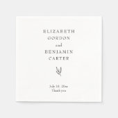 Together Elegant Minimalist Weddenschap Hartelijk Servet (Voorkant)