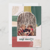 Together en Merry | Foto's met moderne kerstdagen Feestdagenkaart (Voorkant)