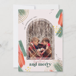 Together en Merry | Foto's met moderne kerstdagen  Feestdagenkaart