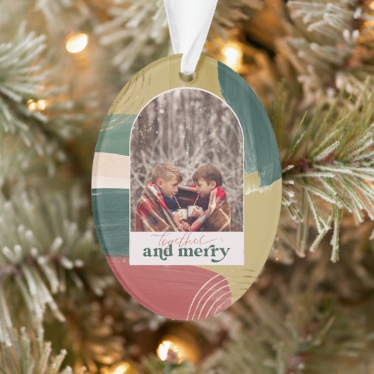 Together en Merry | Foto's Modern kerstorn Ornament (Boom)