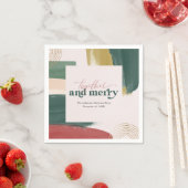 Together en Merry | Modern kerstfeest Napkins Servet (Insitu)