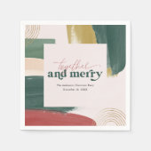 Together en Merry | Modern kerstfeest Napkins Servet (Voorkant)