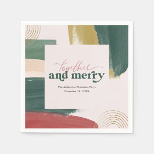 Together en Merry   Modern kerstfeest Napkins Servet