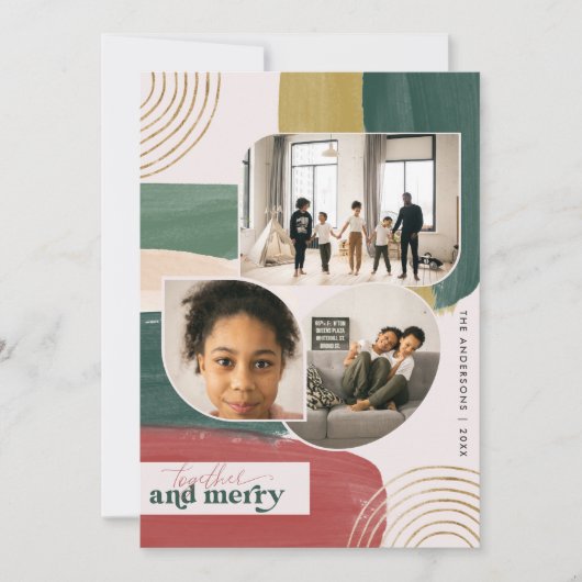 Together en Merry | Moderne Abstracte kerstfoto (Voorkant)