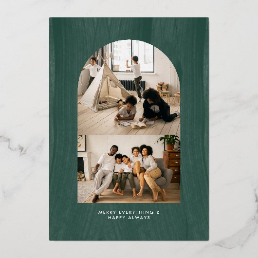 Together en Merry | Moderne Abstracte kerstfoto Folie Uitnodiging (Achterkant)