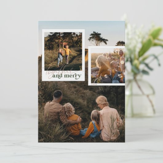 Together en Merry | Vijf nostalgische kerstfoto's (Staand voorkant)