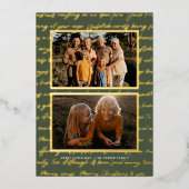 Together en Merry | Vijf nostalgische kerstfoto's Folie Feestdagenkaart (Voorkant)