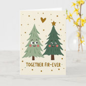 Together Fir Ever Cute Christmas Card Kaart (Gele Bloem)